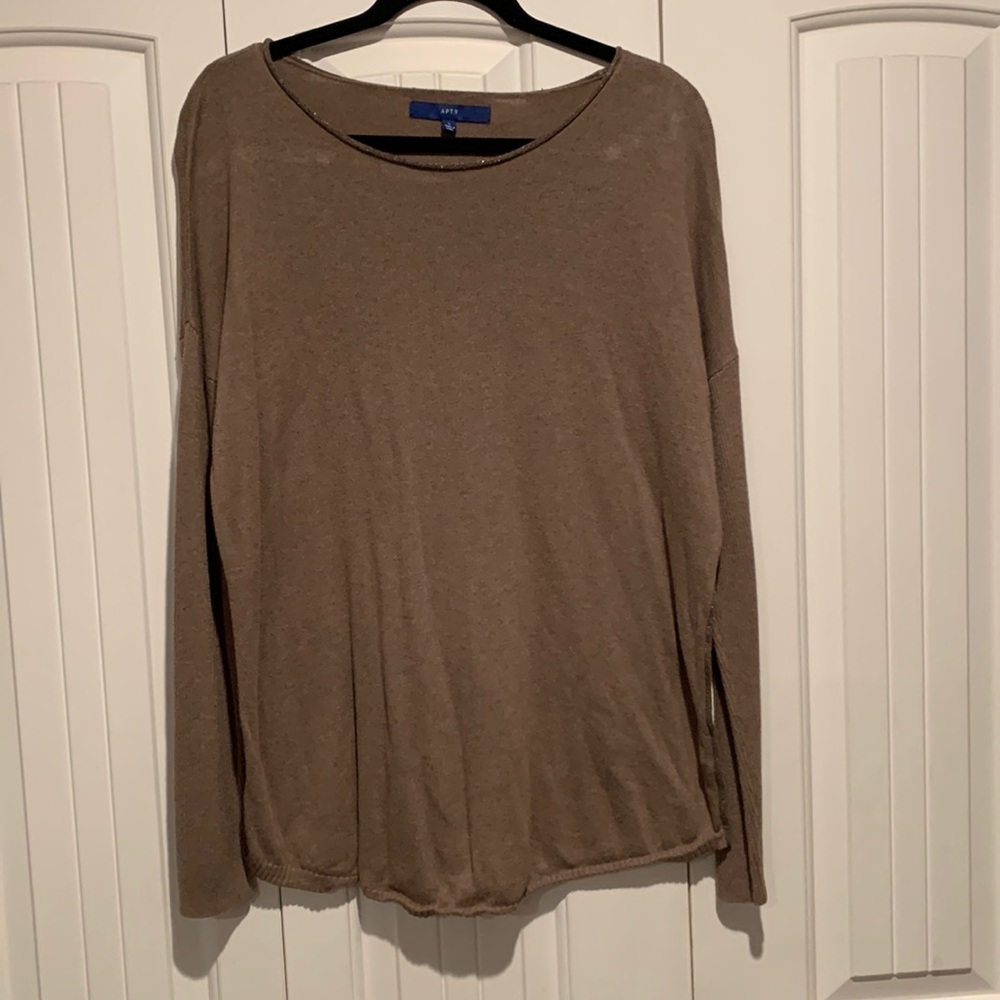 APT.9 light brown scoop neck sweater